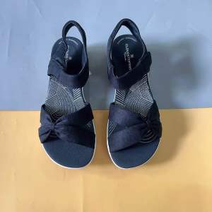 Giày sandal Clarks nữ quai vải màu xanh navy chuẩn dư xịn êm ái