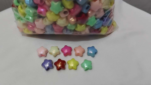 250grams (est.305pcs) Star Pony Beads 15mm Large Hole Acrylic Spacer Beads for Bracelet Necklace DIY Jewelry Making Crafts