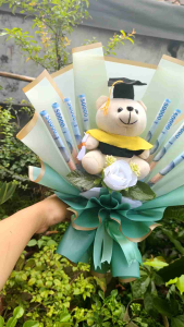 {TERMURAH} Buket Boneka Wisuda Uang Roll Kosong/ Kerangka Buket Kombinasi Warna/ Buket Kelulusan dan Lainnya Bunga Kado Kertas