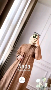 BERKAHJAYA99STORE NADA DRESS WANITA DEWASA FULL KANCING BUSUI ABAYA POLOS TERBARU 2024