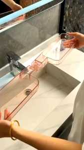 CHD730 星钻转角置物架 (2pcs) Light Luxury Wash Basin Corner Storage Rack Punch-free Wall-mounted Strong Rotatable Foldable Storage Wash Basin Bathroom Rack