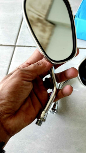 spion hd crom bornfree kaca putih drat honda universal