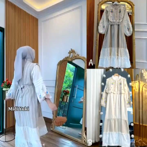 BARU STOK TERBATAS: Midi Dress Vintage Kekinian