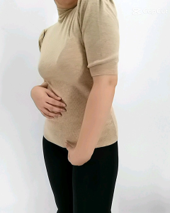 RM KOREAN STYLE TURTLE NECK SHORT SLEEVE KNITTED BLOUSE FOR WOMEN#815