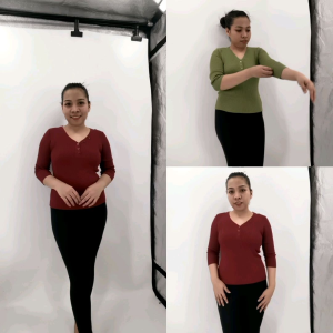 RM KOREAN STYLE BUTTONS V-NECK 3/4 SLEEVE KNITTED BLOUSE01887