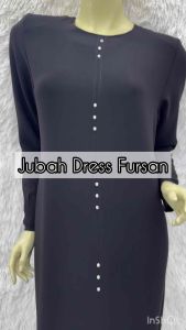 JUBAH DRESS MUSLIMAH PLAIN FURSAN WITH DEPAN DIAMOND -J207