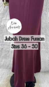 JUBAH DRESS MUSLIMAH FURSAN PLAIN SIZE 36 - 50 _J2019