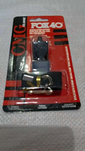 Fox 40 Whistle Black with Lanyard and Mouth Grip