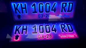 plat motor akrilik led timbul