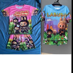 ชุดเด็ก Labubu ของเด็กอายุ 4-8 ปี เนื้อผ้าไมโคร
