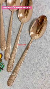 🅾️ MUỖNG SÚP VÂN NHÁM ĐẦU NHỌN Đ ( INOX 304)