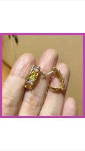 10k SD GOLD Two Tone CLIP EARING (electroplated)