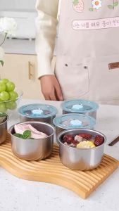 Hộp Đựng Thực Phẩm INOX Tròn 10x65 Hộp inox đựng thưc phẩm có nắp tròn hút chân không
