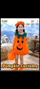 KL Stok Sedia 🇲🇾 Childrens Halloween Cute Pumpkin Costume Toddler Cosplay Costume 儿童万圣节南瓜服装幼儿cosplay造型演出服可爱南瓜宝宝服装