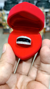 คุณค่า แหวนนิลแท้เงินแท้ชุบทองคำขาวเงินแท้ 92.5%