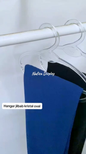 Hanger Jilbab Kristal Oval 1 Lusin Untuk Hijab Segi Empat Dan Pashmina Nafisa Display HJKOVL