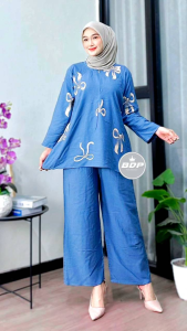 Setelan Panjang Wanita Dewasa New Motif Best Seller Belanja Baju.id Rayon Premium Produk Viral Kekinian 2025 One set