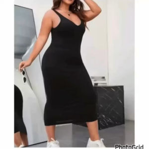 Plus Size Sleeveless V-Neck Maxi Dress (Vnld)