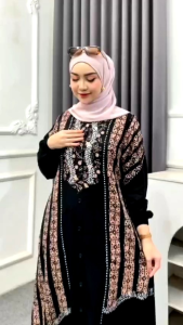 batik gamis twill ori premium busui ada tali dan saku