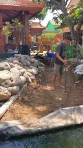 Plastik HDPE Geomembran 300 Micron (Lebar 4 Meter) Kolam Ikan & Terpal Tambak