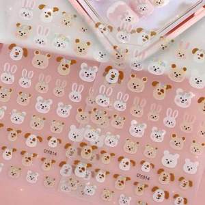 1 Lembar Sticker Kuku Lucu Nail Art Karakter Sticker Kuku Anti Air Premium Random