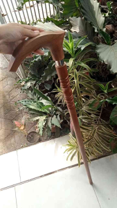 tongkat jalan kayu nogosari nagasari motif pipih premium D03