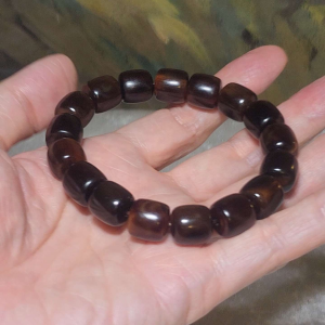 Premium 12mm Tibetan aged barrel beads bracelet