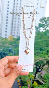 AYEENA JEWELRY - K06 Kalung Dua Layer Titanium Anti Karat Anti Luntur | BISA COD