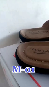 Sandal Pria Kulit Working M01-05 / Sandal Selop Pria Dewasa Jepit Japit Kasual Santai Traveling a ti selip