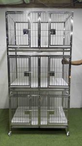 2×3×6 FT 3LAYER FRAMED DOOR FRAMED DIVIDER. STAINLESS 304 DOG CAGE (¾×¾) FRAME