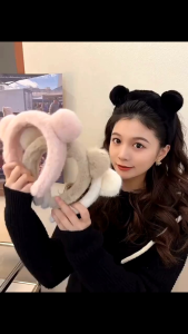 Bando Karakter Telinga Beruang Bear. Bando Korea Bulu Aksesoris Rambut