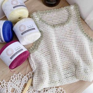 VVS Linen Silk Lace Yarn 5# Crochet Clothes Yarn Soft Breathable Yarn Baby Lace Yarn benang mengait Benang Kait Soft Yarn Crochet Benang Kait Lembut 5号蕾丝线
