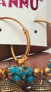 NJ  Mini Hoop Jhumka Earrings