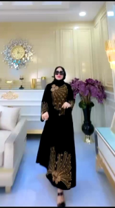 GAMIS ABAYA TURKEY BLUDRU BORDIR MERAK CENDRAWASIH