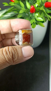 Cincin Batu Garut Motif Kembang: Real Picture