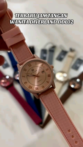 PROMOSI TERMURAH / JAM TANGAN WANITA FASHION KOREA / JAM TANGAN WANITA TAHAN AIR / JAM TANGAN KASUAL WANITA / JAM TANGAN WANITA ORIGINAL / JAM TANGAN DIVERLAND DDL02 TALI RUBBER TANGGAL AKTIF