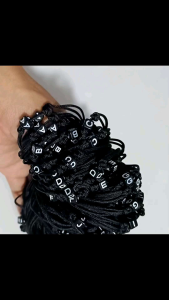 Gelang Huruf Inisial Tali Prusik Hitam Polos Ready A-Z
