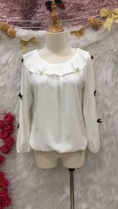 Áo Bèo Phối Nơ 2 hand hiệu Beissy- Size M(A113)