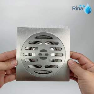Hố ga phễu thoát sàn chống hôi tuyệt đối inox dày cao cấp không gỉ sắt thoát nước nhanh 15x15cm Rina LR20
