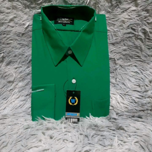 COD✅WENDYAT kemeja pria formal warna hijau grab /puji/natal kemeja polos lengan panjang