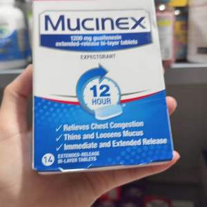 Viên bớt cơn ho có đàm tức ngực 12 giờ Mucinex 1200MG Expectorant 28 viên Mỹ