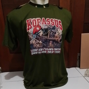 Kaos Loreng Kopassus Hijau Lengan Pendek Gilbert Army Store