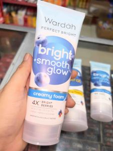 Wardah Perfect Bright Creamy Foam 100 ml 50ml Ukuran Besar dan Kecil Biru Smooth & Glow Kuning Oil Control Sabun Wajah Kulit Berminyak dan Wajah Kusam