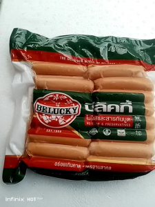 4 นิ้ว บีลักกี้ ไส้กรอกฮอทดอกซอสเซจ เส้นใยสี (สีและสารกันบูด) ประหยัดเวลา มาตรฐานสากล 1000 กรัม: คุณค่าความสด อร่อย นอกจากนี้ มีบีลักกี้อร่อยเกินคาด