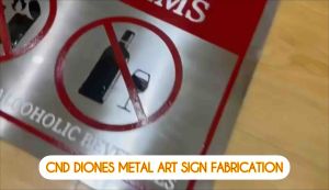 Warning Signs Stainless steel Engraved plate 15.5 “ x 18”. Wall signage .