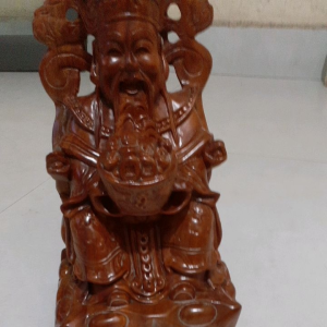 tượng thần tài gỗ hương Cao 30cmx16cmx14cm