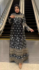 gamis modern//ghania dress//gamis pesta mewah produk pelangi jays