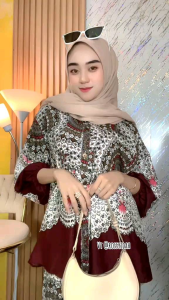 One Set Fuji Bali Wanita Motif Bunga Bahan Rayon Diamond Celana Kulot Nyaman Terbaru Kekinian I Baju Set Wanita Viral
