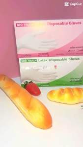 ยกลัง 10กล่อง Brotouch latex แท้ ถุงมือยางธรรมชาติ ไม่แป้ง ถุงมือใช้แล้วทิ้ง 100ชิ้น