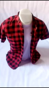 Kemeja Flanel Tangan Pendek & Kemeja Kotak-Kotak Pria